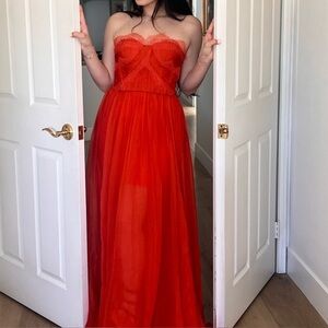 Maria Lucia Hohan Chic Strapless Red Gown